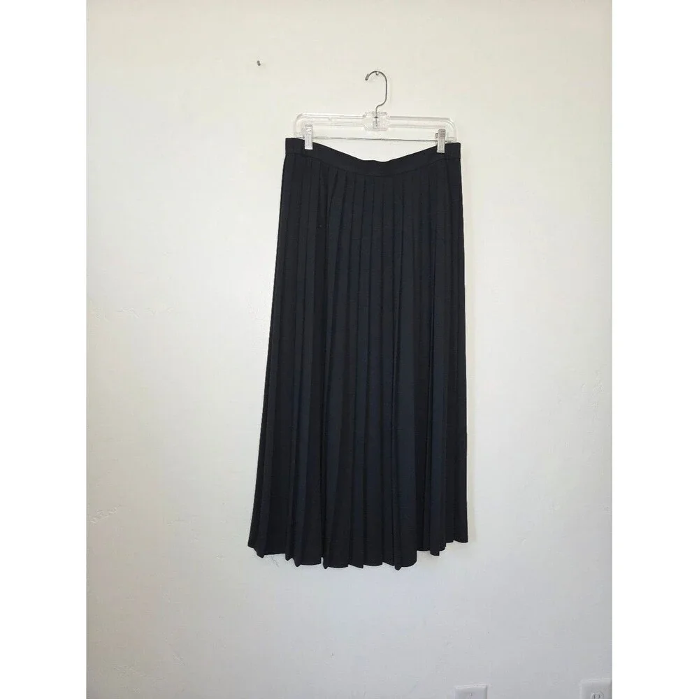 Vintage Doncaster Pleated Maxi Skirt Black Size 12 Academia Whimsygoth Victorian
